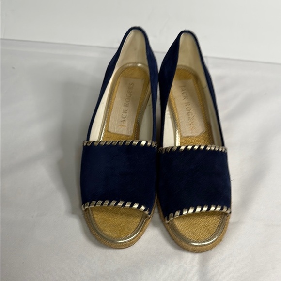 Jack‎ Rogers Blue and Tan Nautical Wedges - Picture 2 of 9